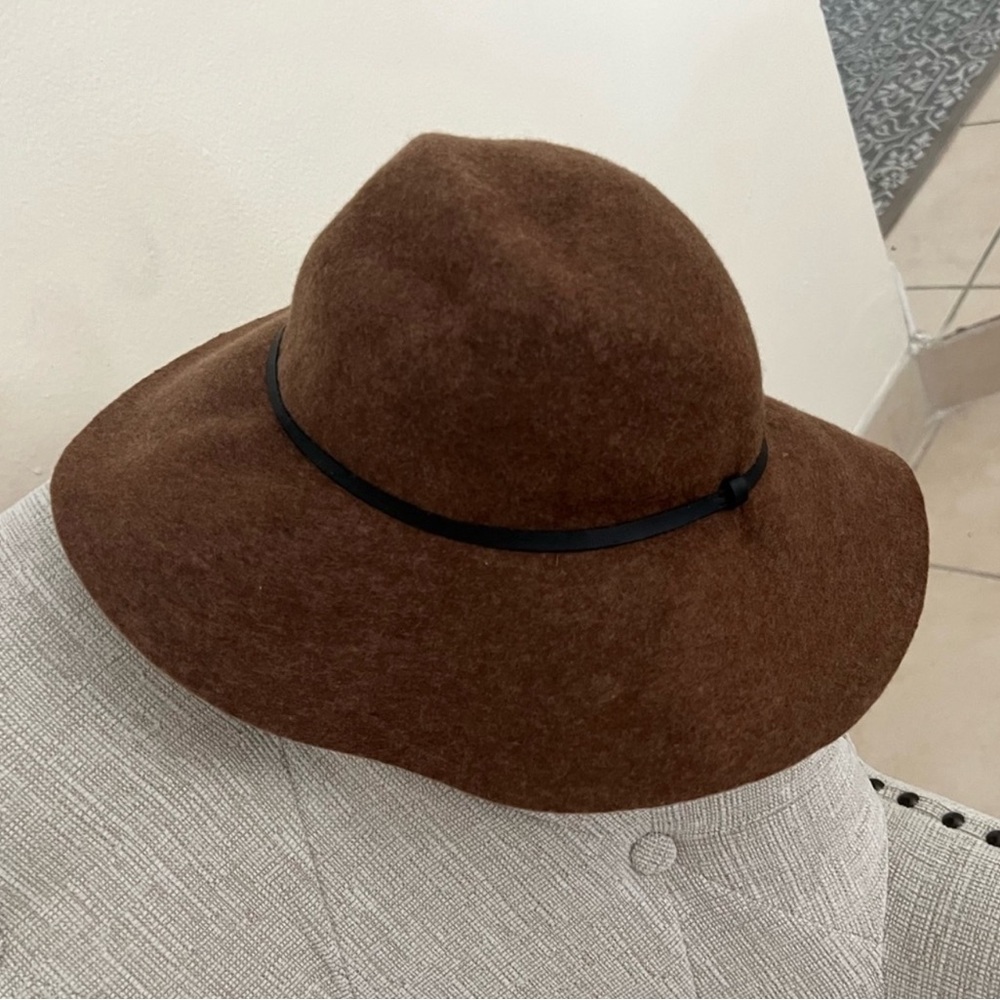 WOMEN WIDE BRIM WOOL CAMEL FLOPPY HAT